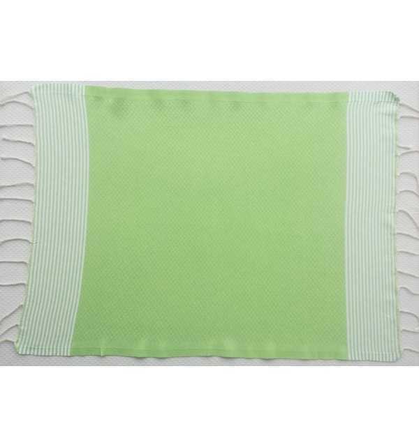 Set of 10 light anise green napkins Fouta Tunisia - 1