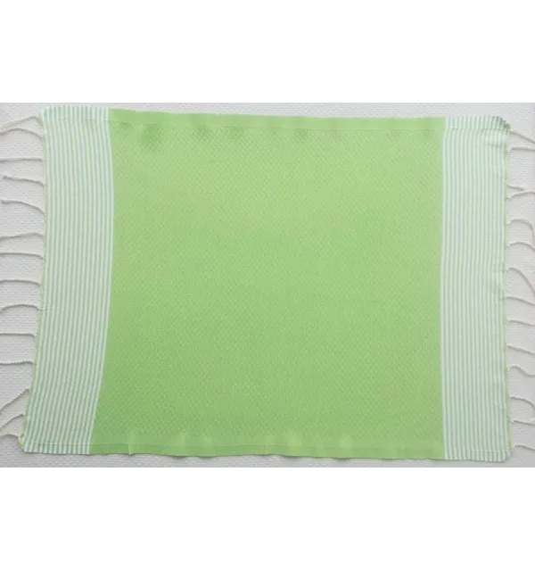Set of 10 light anise green napkins Fouta Tunisia - 1