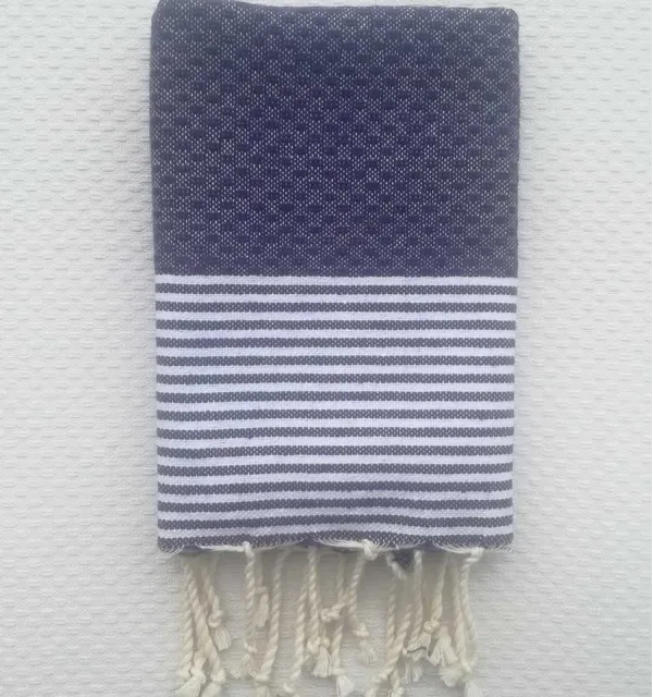 Set of 10 midnight blue napkins Fouta Tunisia - 1