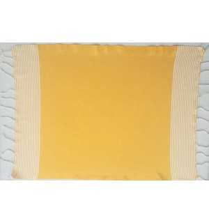 Set of 10 amber yellow napkins with stripes Fouta Tunisia - 1 2