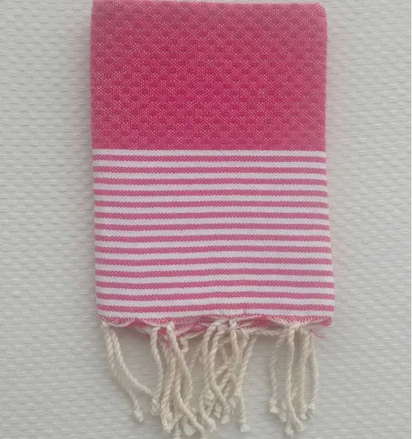 Set of 10 magenta pink napkins Fouta Tunisia - 1