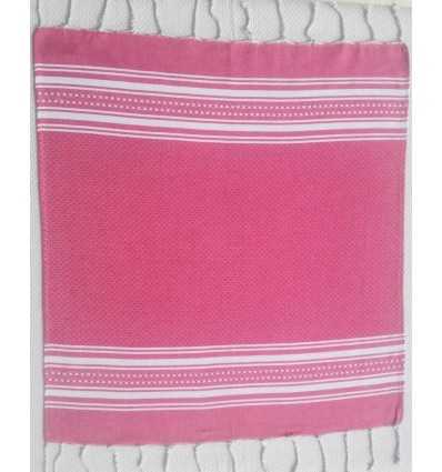 Pink and white mini towel