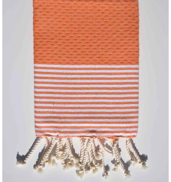 Set of 10 orange napkins Fouta Tunisia - 2