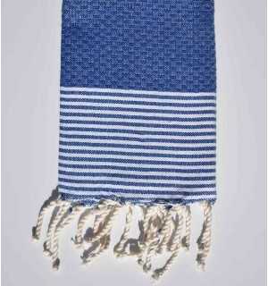 Set of 10 blue napkins with stripes Fouta Tunisia - 1