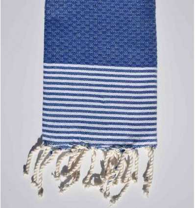 Set of 10 blue napkins with stripes