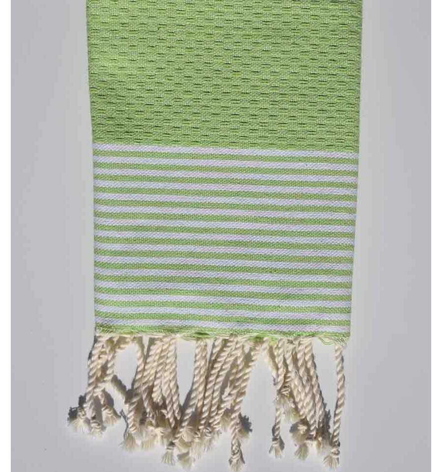 Set of 10 light anise green napkins Fouta Tunisia - 3