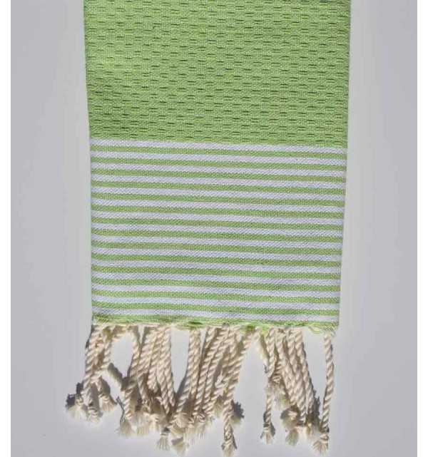 Set of 10 light anise green napkins Fouta Tunisia - 3