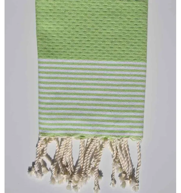 Set of 10 light anise green napkins Fouta Tunisia - 3