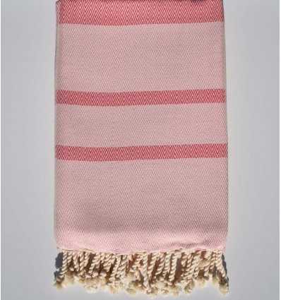 Beach towel chevron dark pink and dragee pink