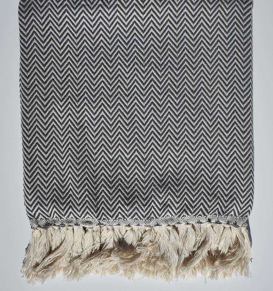 Slate gray chevron throw blanket