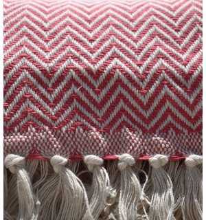 Pink chevron throw blanket Fouta Tunisia - 1 2