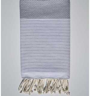 Honeycomb fossil grey fouta Fouta Tunisia - 1