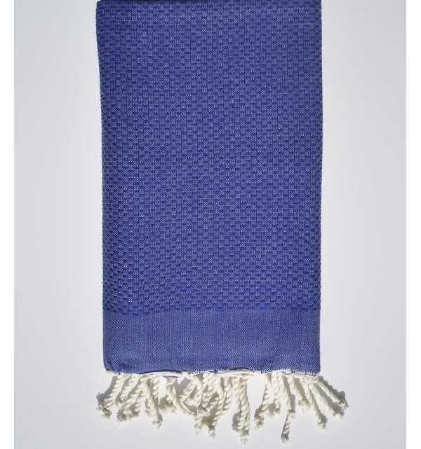 Bath Towel solid color Indigo blue Fouta Tunisia - 1