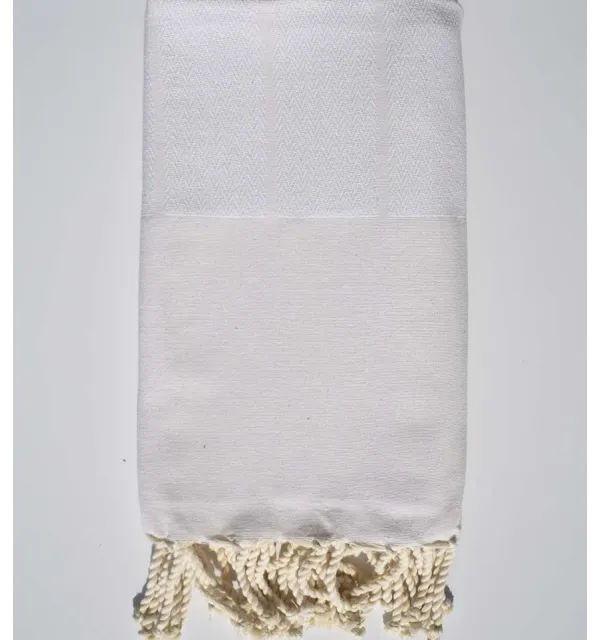 Chevron Antique white beach towel  - 1