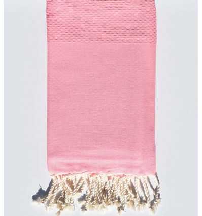 Plain honeycomb Medium dragee pink  beach towel