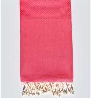 beach towel solid bright pink Fouta Tunisia - 1