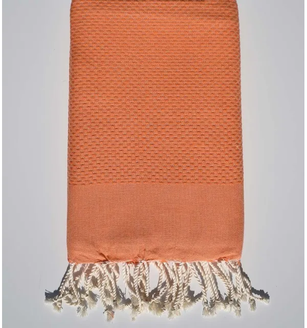 Serviette de plage unie orange tangerine  - 1