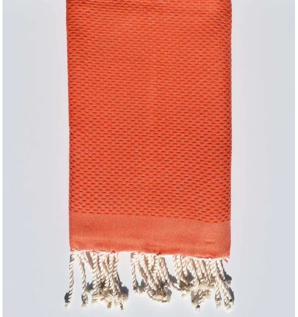 Plain  honeycomb coral beach towel  - 1