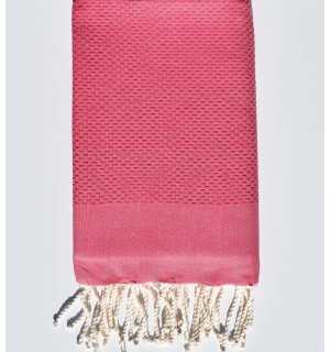 Plain Medium Candy Pink  Beach Towel Fouta Tunisia - 1