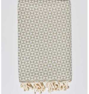 Beach towel butterfly clay green Fouta Tunisia - 1