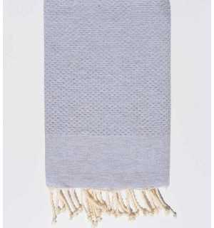 Plain light pinchard gray beach towel Fouta Tunisia - 1