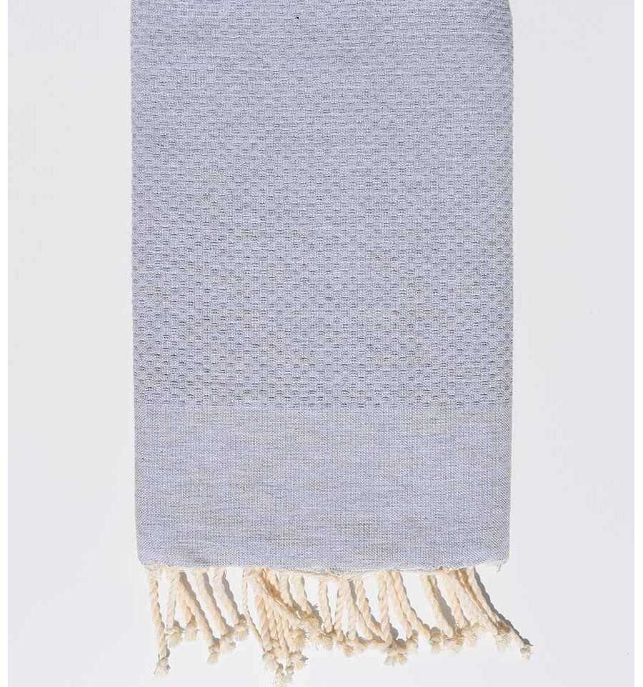 Plain light pinchard gray beach towel Fouta Tunisia - 1