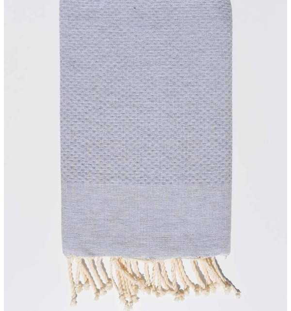 Plain light pinchard gray beach towel Fouta Tunisia - 1