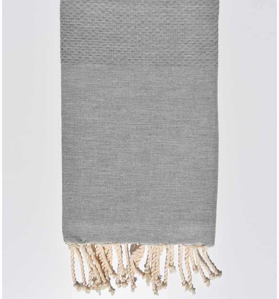 Plain Steel gray beach towel Fouta Tunisia - 1