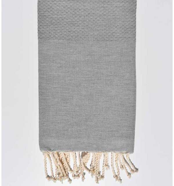 Plain Steel gray beach towel Fouta Tunisia - 1
