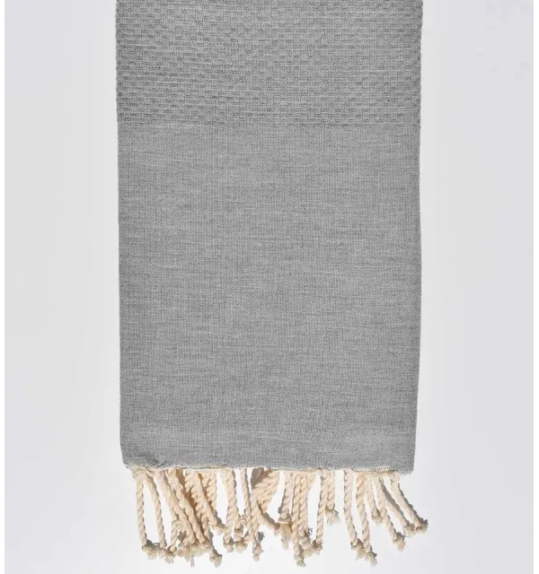 Plain Steel gray beach towel Fouta Tunisia - 1