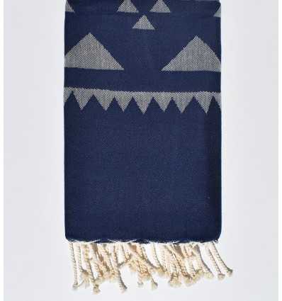 Dark blue bohemian beach towel